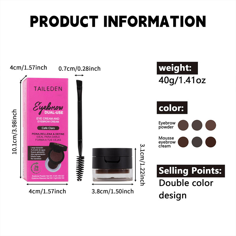 Dual-Layer Eyebrow Powder & Gel Set with Brush