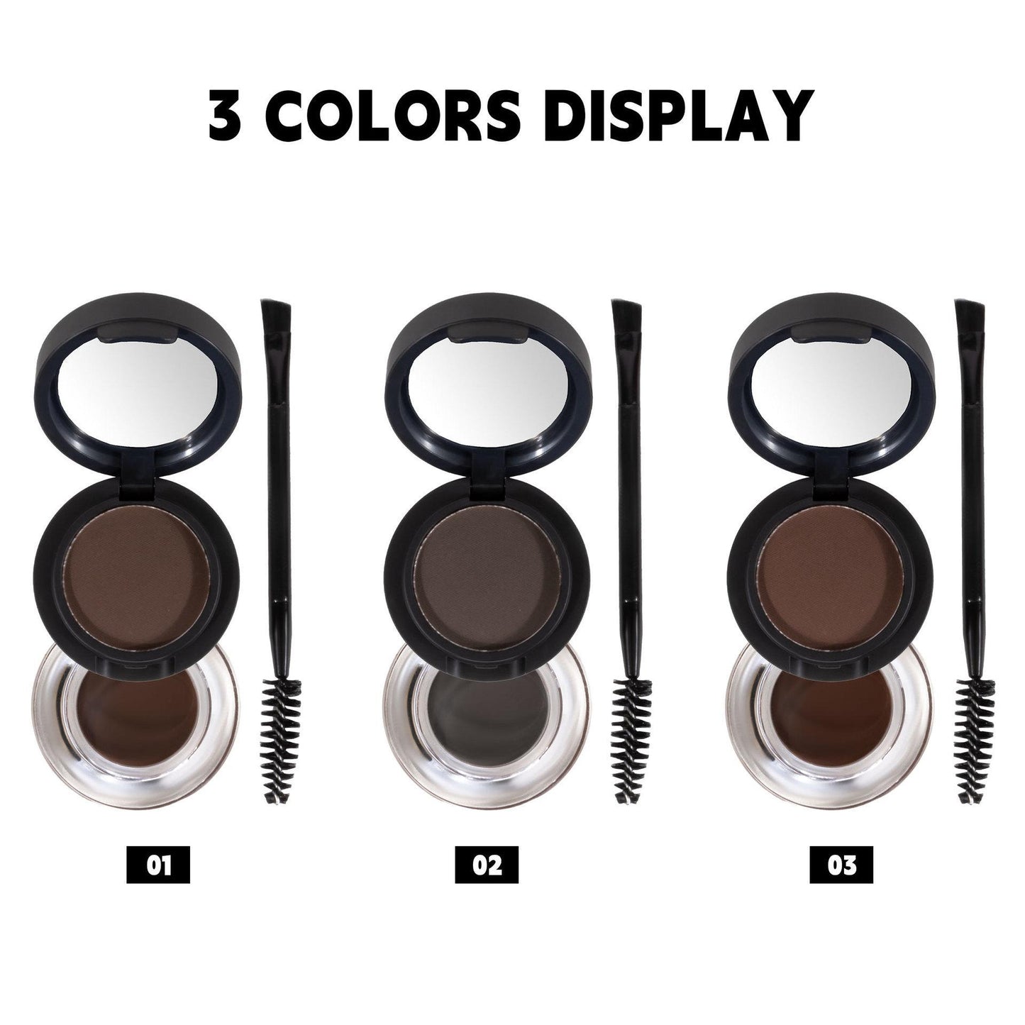 Dual-Layer Eyebrow Powder & Gel Set with Brush