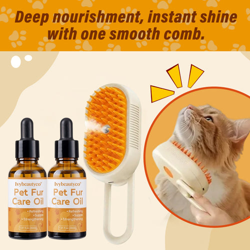 Ivybeautyco No-Rinse Pet Spray Brush with Hair Care Essential Oil