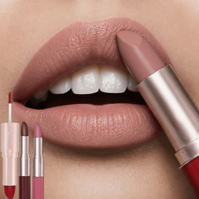 2 In 1 Lipstick Lip Glossy Set