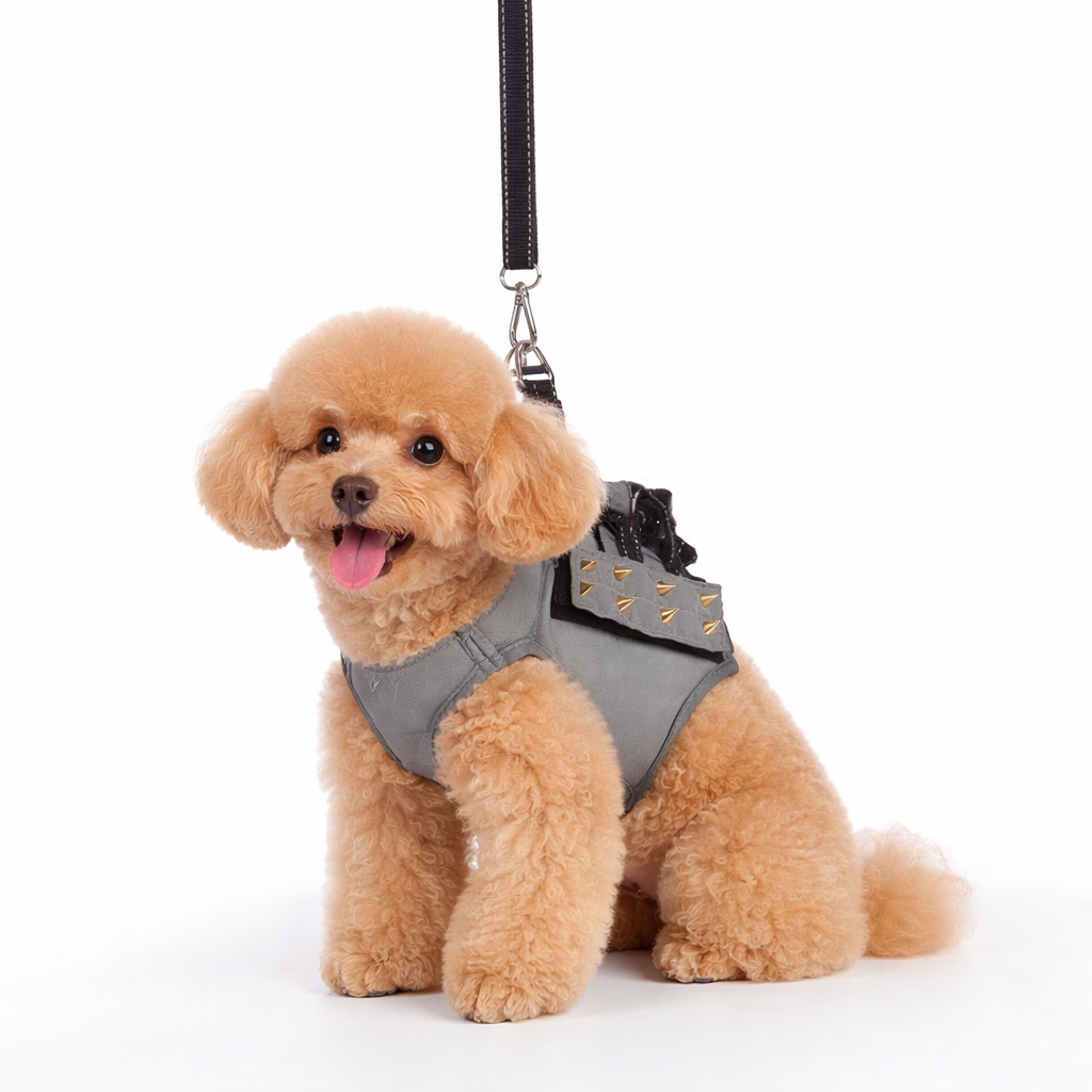 Dog leash, chest vest, anti-bite rivets