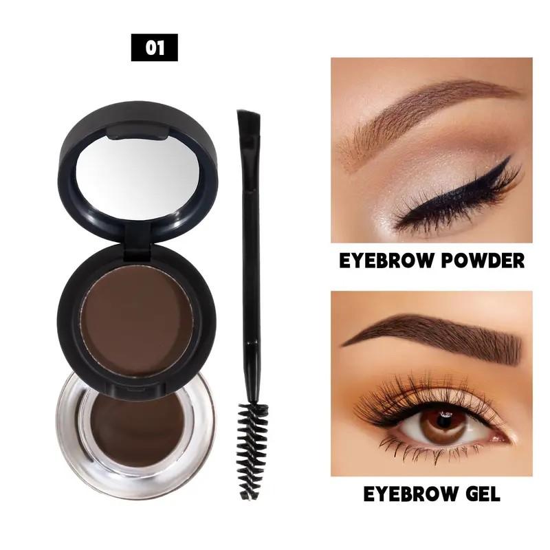 Dual-Layer Eyebrow Powder & Gel Set with Brush