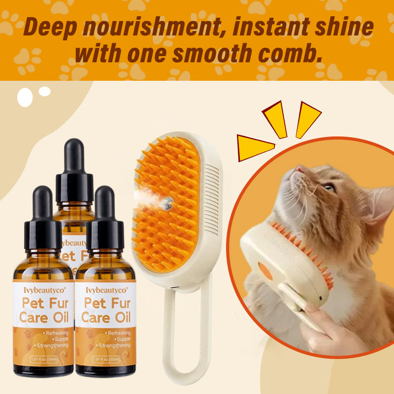 Ivybeautyco No-Rinse Pet Spray Brush with Hair Care Essential Oil