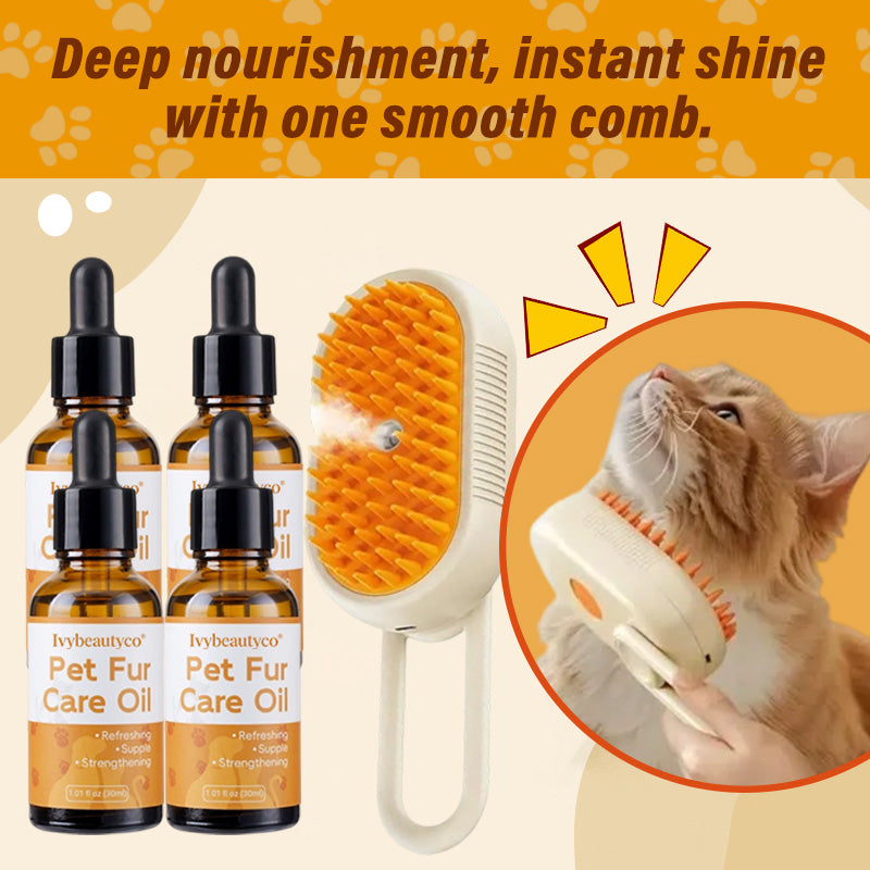 Ivybeautyco No-Rinse Pet Spray Brush with Hair Care Essential Oil