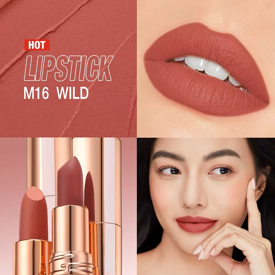 Velvet matte lipstick finish
