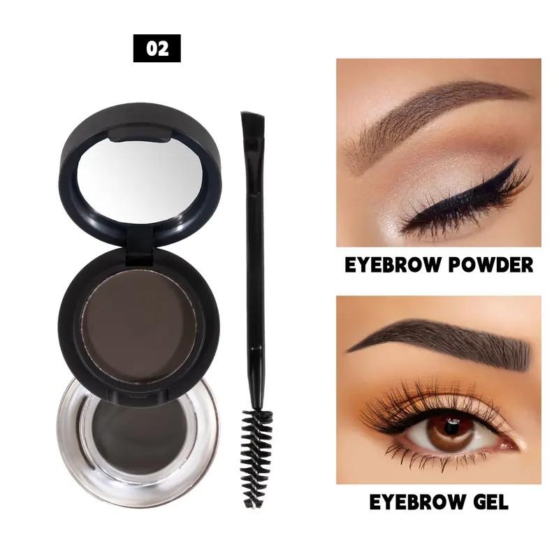 Dual-Layer Eyebrow Powder & Gel Set with Brush