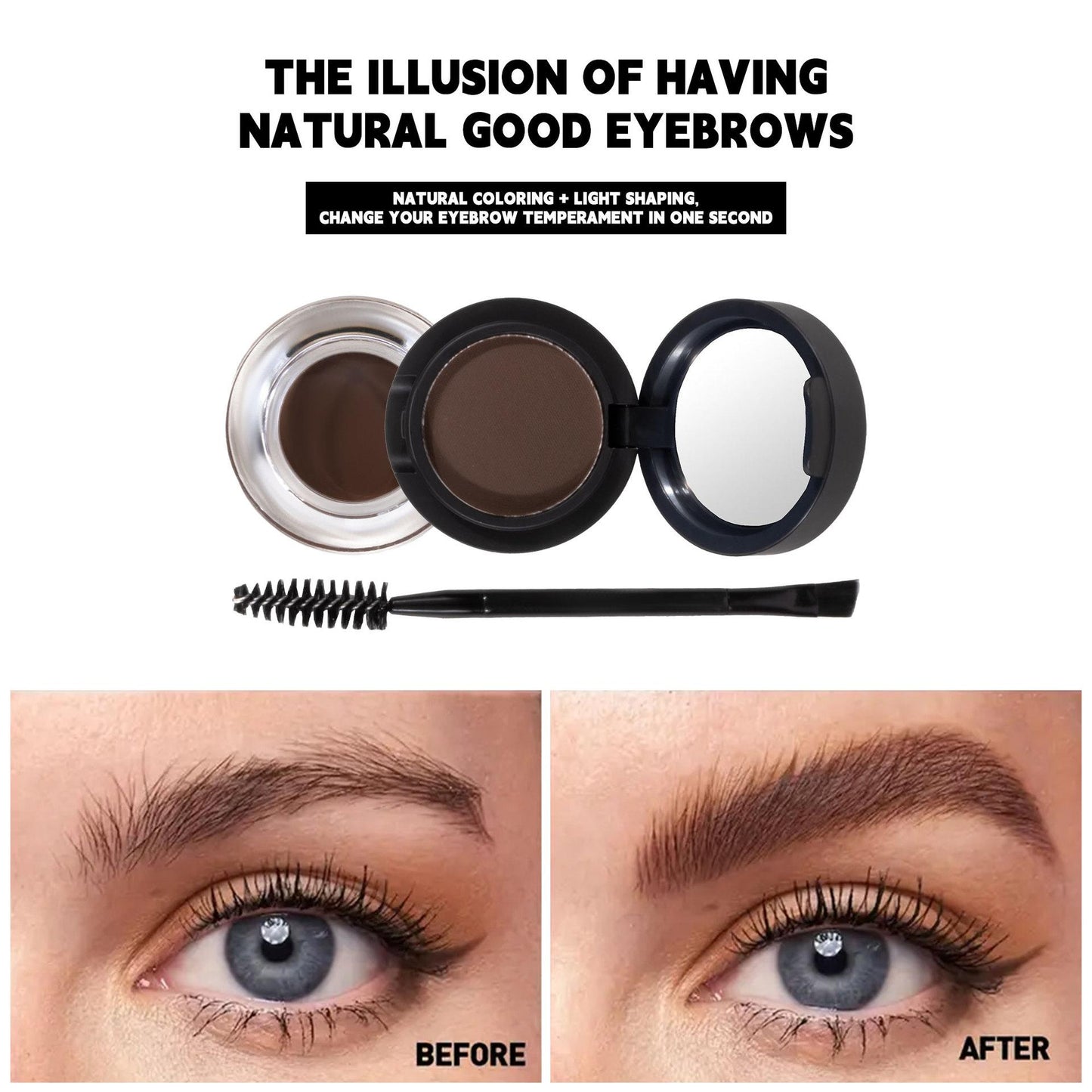 Dual-Layer Eyebrow Powder & Gel Set with Brush