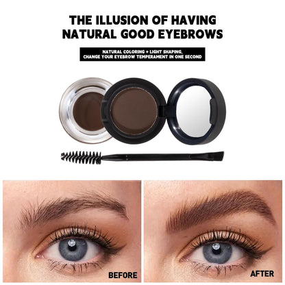 Dual-Layer Eyebrow Powder & Gel Set with Brush